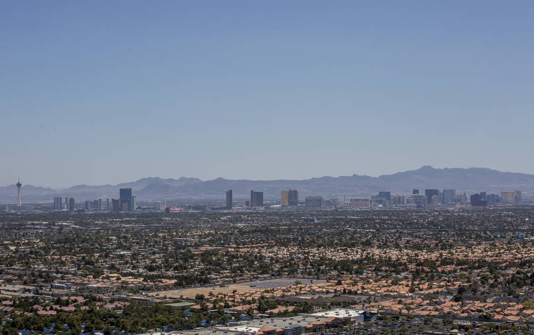 The Strip as seen from the new Las Vegas Metropolitan Police helicopter on Wednesday, Aug. 16, 2017.  Patrick Connolly Las Vegas Review-Journal @PConnPie