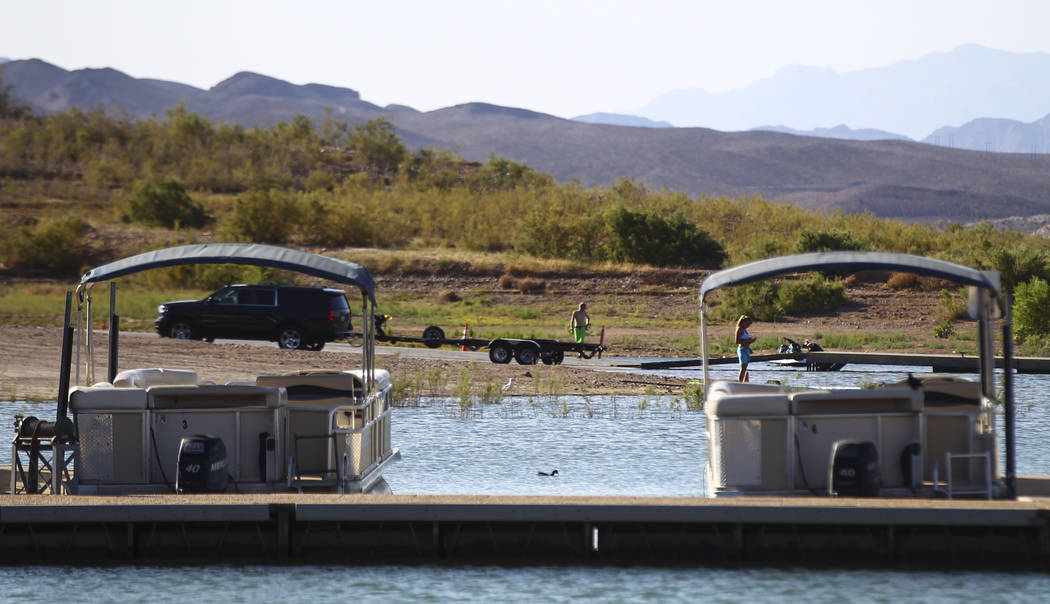 A boat launch area at the Las Vegas Boat Harbor at Lake Mead National Recreation Area on Tuesday, Aug. 15, 2017. Chase Stevens Las Vegas Review-Journal @csstevensphoto