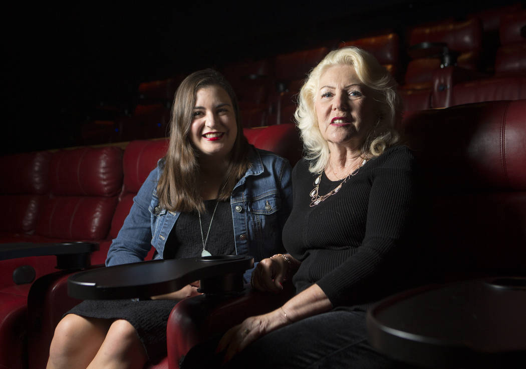 Ashton Avila, left, and Claudia Reott at Brenden Theatres in the Palms in Las Vegas on Saturday, Aug. 19, 2017. Chase Stevens Las Vegas Review-Journal @csstevensphoto