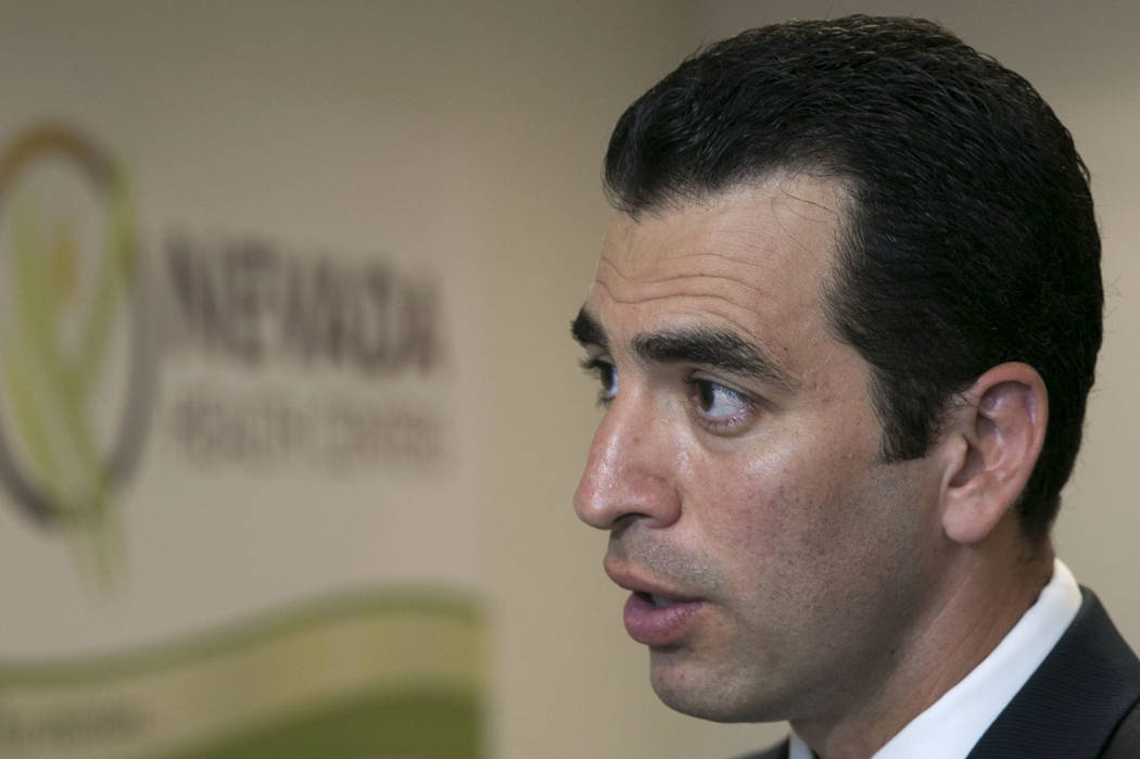 U.S. Rep. Ruben Kihuen, D-North Las Vegas, speaks during an interview at Nevada Health Centers after hosting a press conference to discuss legislative efforts to address doctor shortage in Nevada  ...