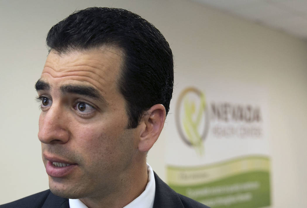 U.S. Rep. Ruben Kihuen, D-North Las Vegas, speaks during an interview at Nevada Health Centers after hosting a press conference to discuss legislative efforts to address doctor shortage in Nevada  ...