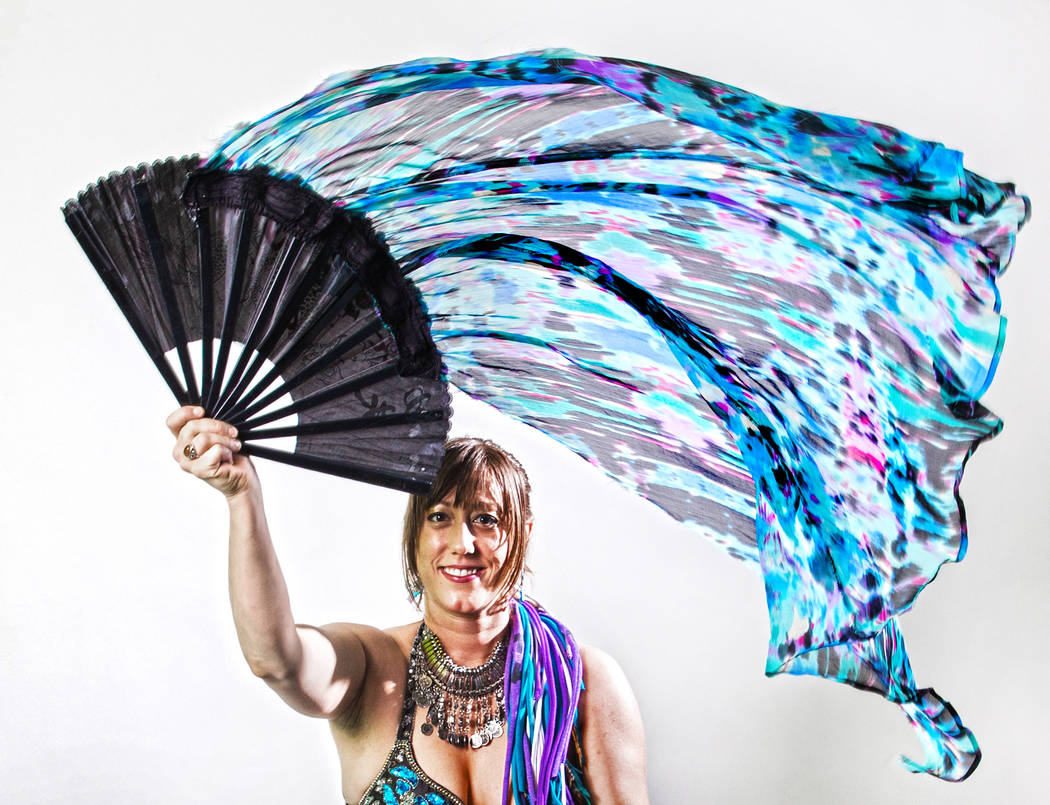 Fire performer Michelle Clifford on Tuesday, Aug 22, 2017, at the Review-Journal studios, in Las Vegas. Benjamin Hager Las Vegas Review-Journal @benjaminhphoto