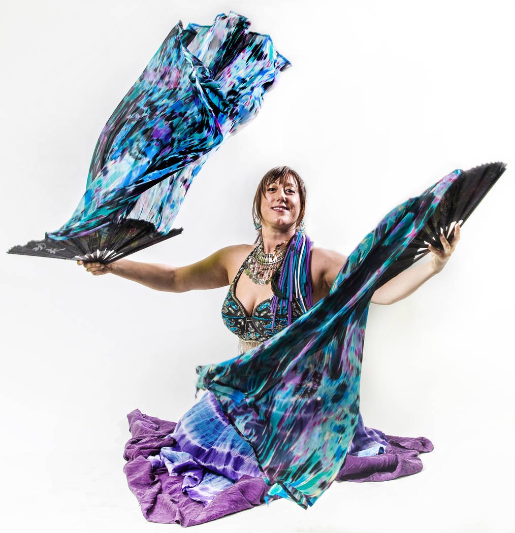 Fire performer Michelle Clifford on Tuesday, Aug 22, 2017, at the Review-Journal studios, in Las Vegas. Benjamin Hager Las Vegas Review-Journal @benjaminhphoto