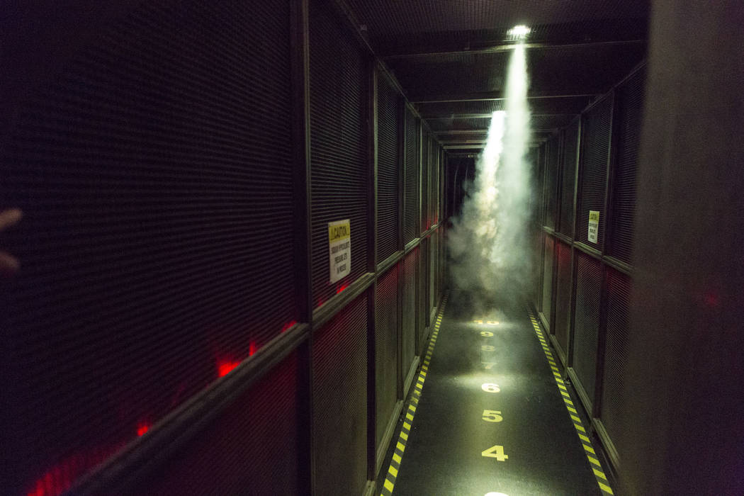 A hallway inside of the new attraction, Fear the Walking Dead: Survival, located on Fremont Street Experience in downtown Las Vegas, Tuesday, Aug. 22, 2017. Elizabeth Brumley Las Vegas Review-Journal
