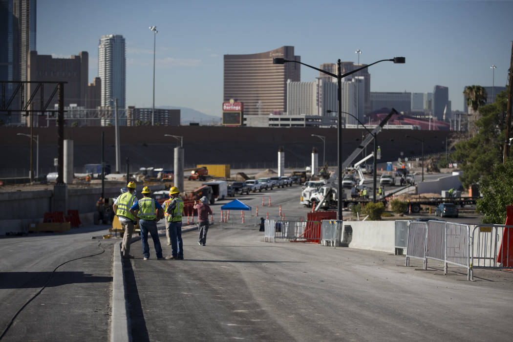 Contruction on the new Martin Luther King Boulevard, between Bearden Drive and Ellis Avenue which is being built as part of Project Neon in Las Vegas, on Saturday, Aug. 26, 2017. Erik Verduzco Las ...