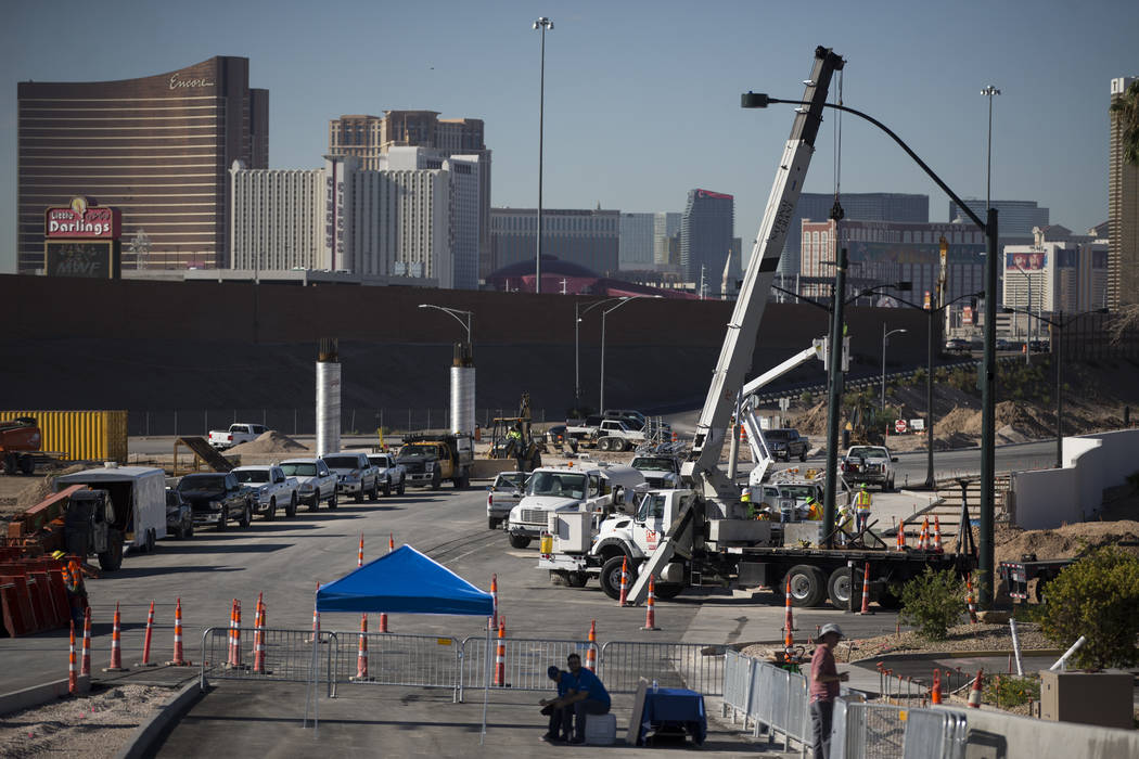 Contruction on the new Martin Luther King Boulevard, between Bearden Drive and Ellis Avenue which is being built as part of Project Neon in Las Vegas, on Saturday, Aug. 26, 2017. Erik Verduzco Las ...