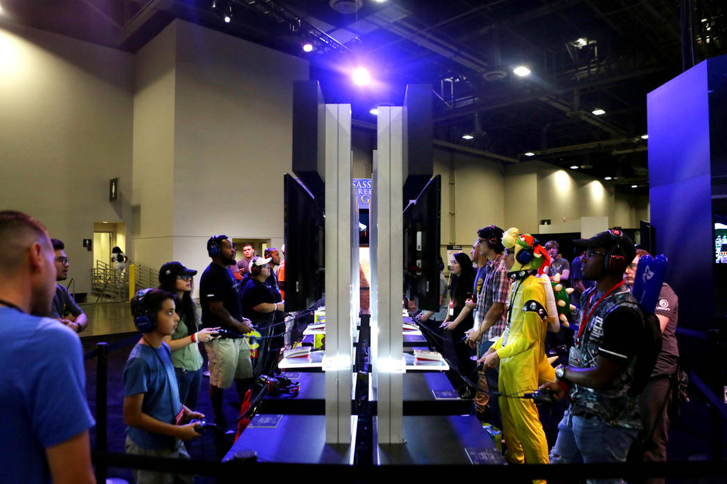 Attendees test the games during the 2017 GameStop Expo at the Sands Expo and Convention Center, Sunday, Aug. 27, 2017 . Elizabeth Brumley Las Vegas Review-Journal