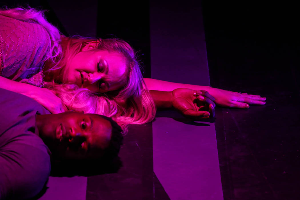 Rebecca Morris, above, lies next to Mychal Fox, below, during a rehearsal of "Erwartung" at the Art Square Theatre in Las Vegas on Aug. 28, 2017. Joel Angel Juarez Las Vegas Revi ...