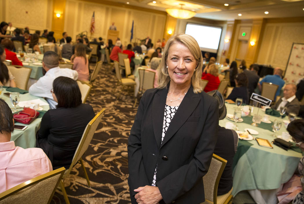 Nevada Secretary of State Barbara Cegavske spoke about how bills from the last legislative session will impact business owners during a luncheon hosted by the Las Vegas Asian Chamber of Commerce a ...