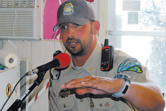 Daniel Love, special agent in charge for the the Bureau of Land Management in Nevada and Utah, gives a radio interview during the Burning Man festival in 2015. Love has been picked to oversee secu ...