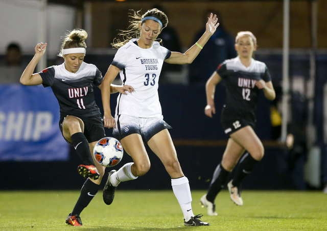 Sophie Cortes (11), shown last season, scored two goals Sunday to help UNLV to a 3-1 win over Southern Utah at Johann Memorial Field. (Isaac Hale/The Associated Press)