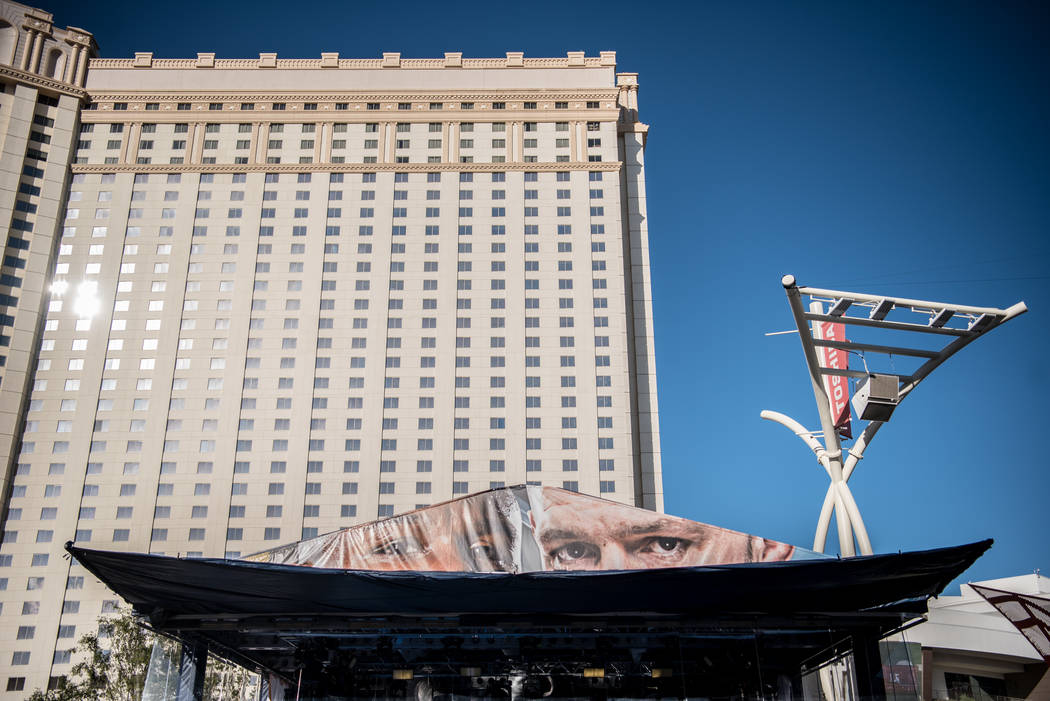 The Fox News station in front of the venue before Floyd Mayweather Jr. takes on Conor McGregor at T-Mobile Arena, Saturday, Aug. 26, 2017, in Las Vegas. Morgan Lieberman Las Vegas Review-Journal