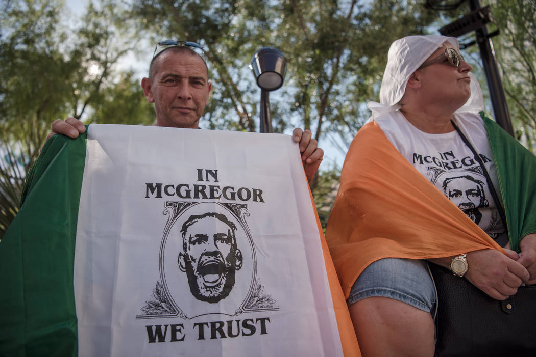 Dublin residents Peter Byrne and Rene Cadwell before Floyd Mayweather Jr. takes on Conor McGregor at T-Mobile Arena, Saturday, Aug. 26, 2017, in Las Vegas. Morgan Lieberman Las Vegas Review-Journal
