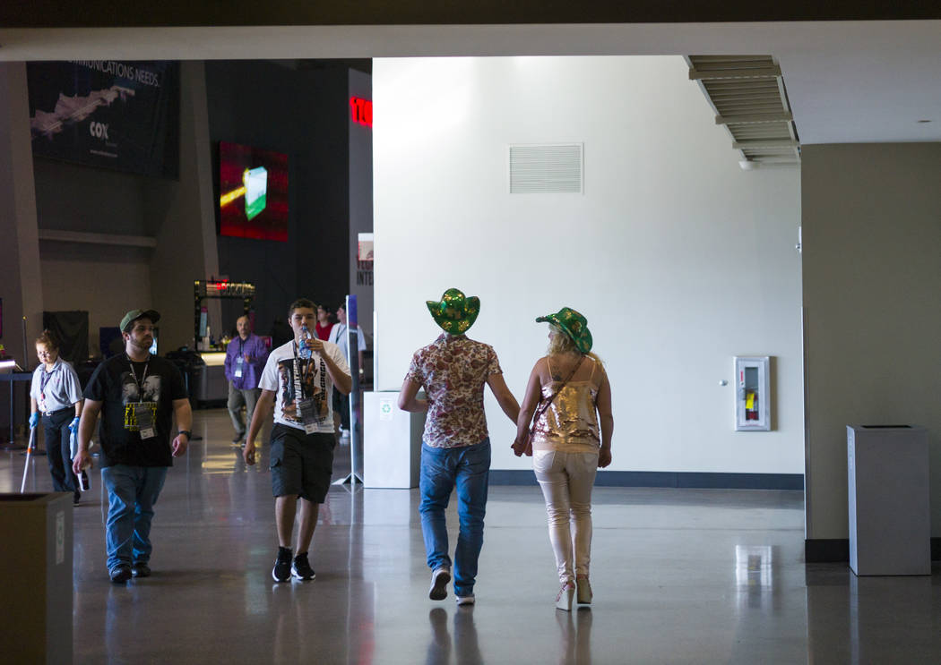 Fans walk the concourse before Floyd Mayweather Jr. takes on Conor McGregor at T-Mobile Arena, Saturday, Aug. 26, 2017, in Las Vegas. Chase Stevens Las Vegas Review-Journal
