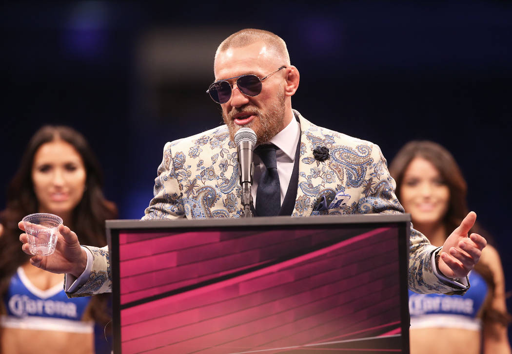 Conor McGregor addresses the media after his loss to Floyd Mayweather on Saturday, Aug 26, 2017, at T-Mobile Arena, in Las Vegas. Benjamin Hager Las Vegas Review-Journal @benjaminhphoto