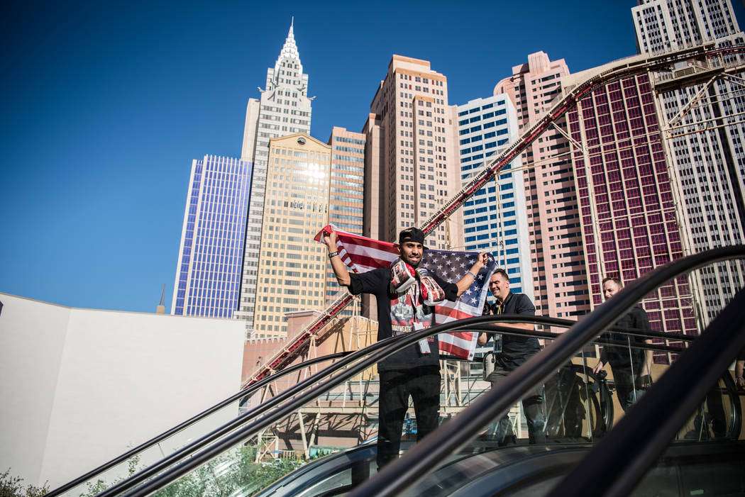 Manjit Singh heading down the escalator before Floyd Mayweather Jr. takes on Conor McGregor at T-Mobile Arena, Saturday, Aug. 26, 2017, in Las Vegas. Morgan Lieberman Las Vegas Review-Journal