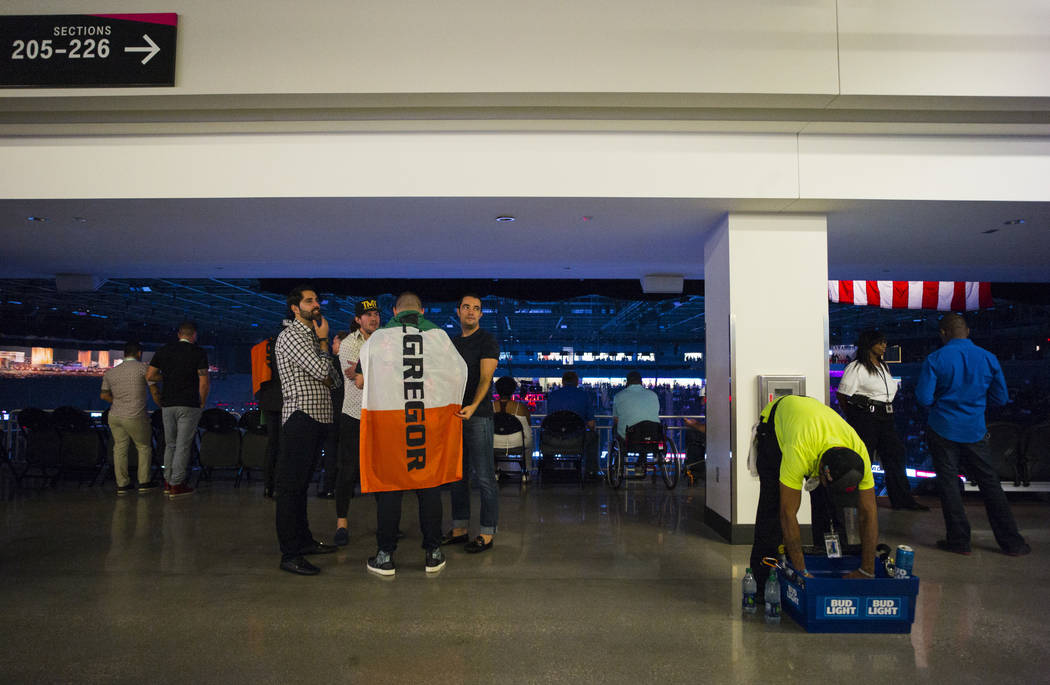 Fight fans on the concourse before Floyd Mayweather Jr. takes on Conor McGregor at T-Mobile Arena, Saturday, Aug. 26, 2017, in Las Vegas. Chase Stevens Las Vegas Review-Journal