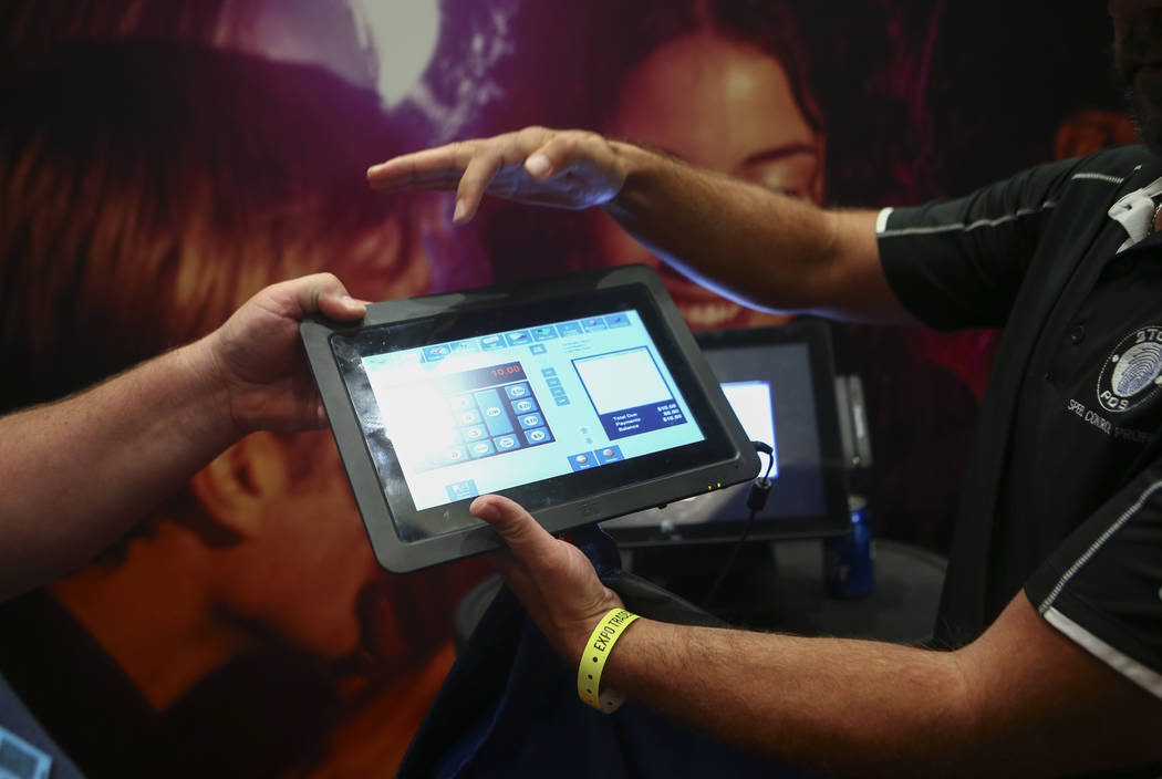 A demonstration of 2 Touch POS during the Gentlemen's Club Expo at Hard Rock Hotel in Las Vegas on Tuesday, Aug. 29, 2017. Chase Stevens Las Vegas Review-Journal @csstevensphoto