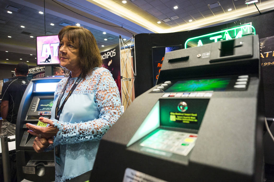 Mary Jane Young of MoneyTree during the Gentlemen's Club Expo at Hard Rock Hotel in Las Vegas on Tuesday, Aug. 29, 2017. Chase Stevens Las Vegas Review-Journal @csstevensphoto