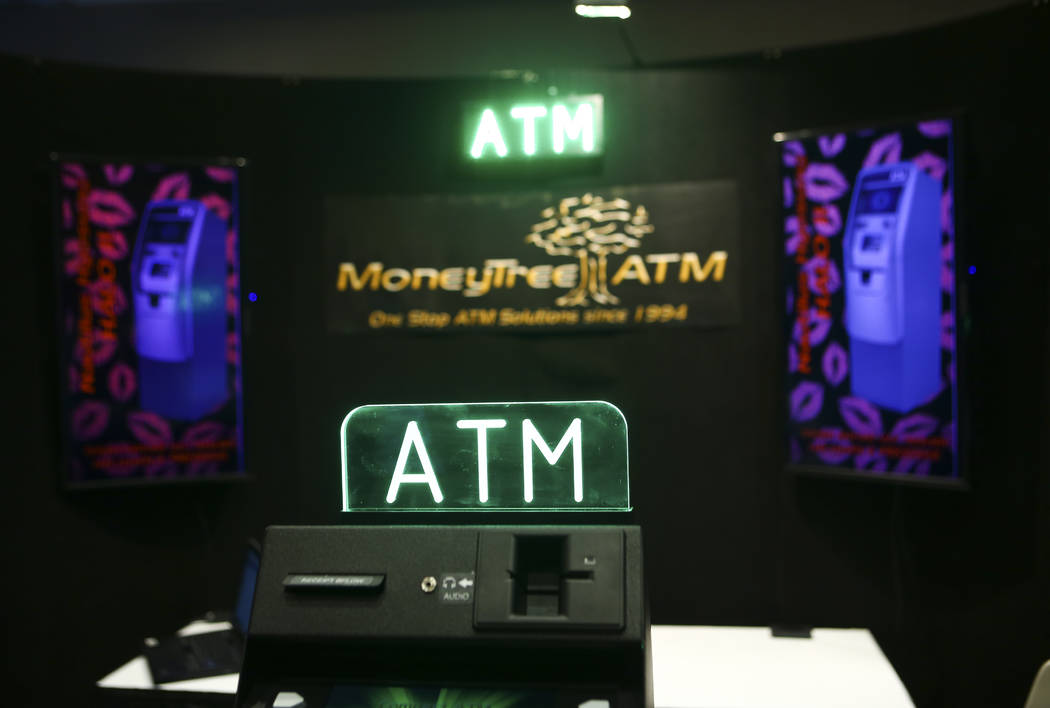 The MoneyTree ATM booth during the Gentlemen's Club Expo at Hard Rock Hotel in Las Vegas on Tuesday, Aug. 29, 2017. Chase Stevens Las Vegas Review-Journal @csstevensphoto