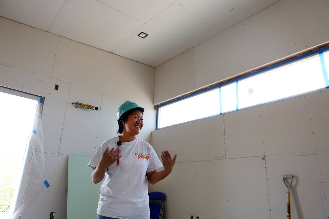 Kalewalani Bancaco, project manager for the UNLV team of students at UNLV's Paradise Campus in Las Vegas, Tuesday, Aug. 29, 2017 . The team will compete in the U.S. Department of Energy's Solar De ...
