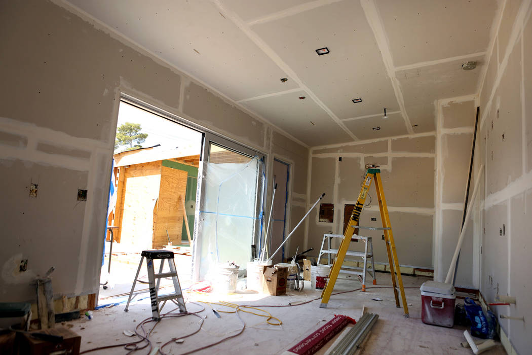 A solar-powered house which UNLV students design and build from the ground up on UNLV's Paradise Campus in Las Vegas, Tuesday, Aug. 29, 2017. The UNLV's team of students will compete in the U.S. ...