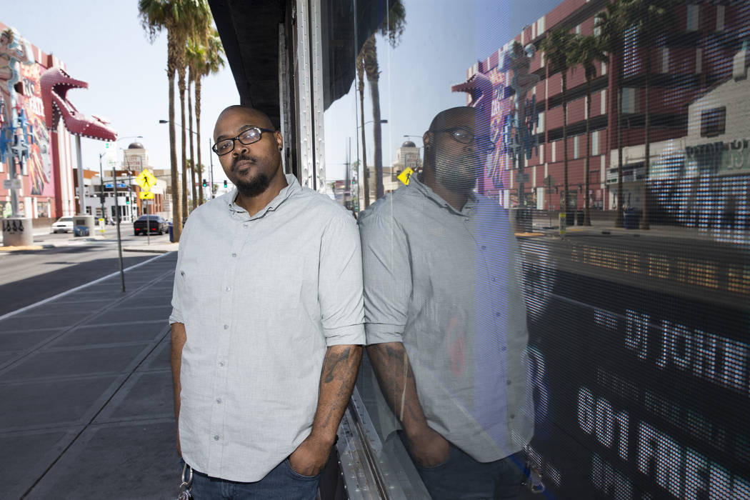 KC Wells, founder of Newborn Freedom Festival, in front of the festival's upcoming venue, Backstage Bar & Billiards in Las Vegas, on Friday, Sept. 1, 2017. The festival will be held on Septemb ...