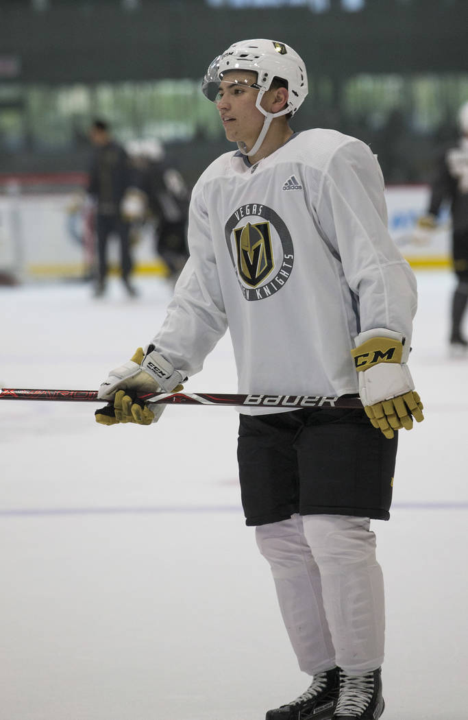 Vegas Golden Knights forward Nick Suzuki on the ice during the final day of rookie camp practice at City National Arena on Monday, Sept. 11, 2017, in Las Vegas. Richard Brian Las Vegas Review-Jour ...