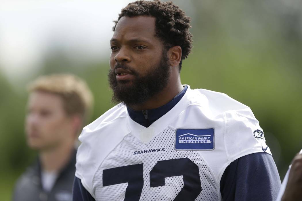 Seattle Seahawks defensive end Michael Bennett claims Las Vegas police subjected him to excessive force on Aug. 26. (Ted S. Warren/AP, File)