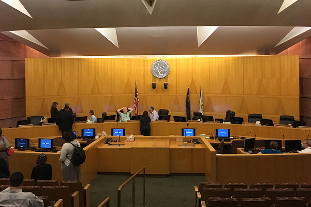 The Clark County Commission is pictured in this 2016 file photo.. (Elizabeth Page Brumley/Las Vegas Review-Journal) Follow @ELIPAGEPHOTO