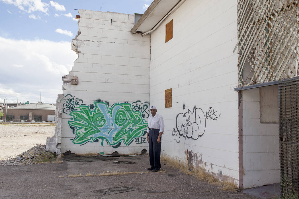 Former Assemblyman Harvey Munford at the Moulin Rouge property in Las Vegas, Wednesday, Sept. 13, 2017. The city is in the process of trying to get some of the structures on the property demolishe ...