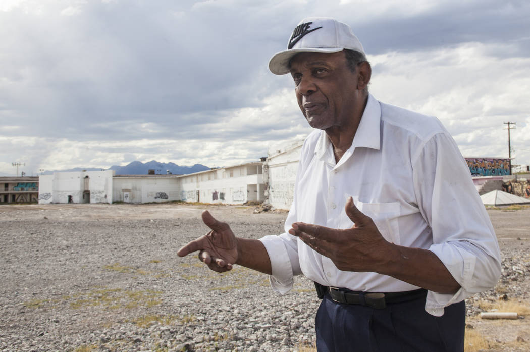 Former Assemblyman Harvey Munford speaks to the Review-Journal at the Moulin Rouge property in Las Vegas, Wednesday, Sept. 13, 2017. The city is in the process of trying to get some of the structu ...