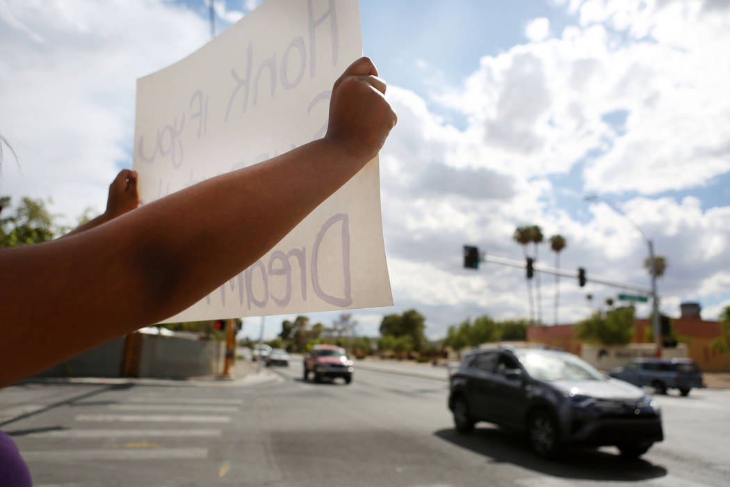 High school students rally in support of the DREAM Act, Rancho high school in Las Vegas, Wednesday, Sept. 13, 207. Elizabeth Brumley Las Vegas Review-Journal