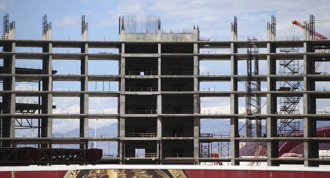 Construction continues at Resorts World Las Vegas along the north Strip area in Las Vegas on Wednesday, Sept. 13, 2017. Chase Stevens Las Vegas Review-Journal @csstevensphoto