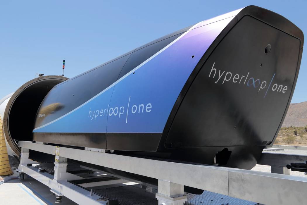Hyperloop One has sent a pod at about 192 mph at its test track near North Las Vegas. Hyperloop One.