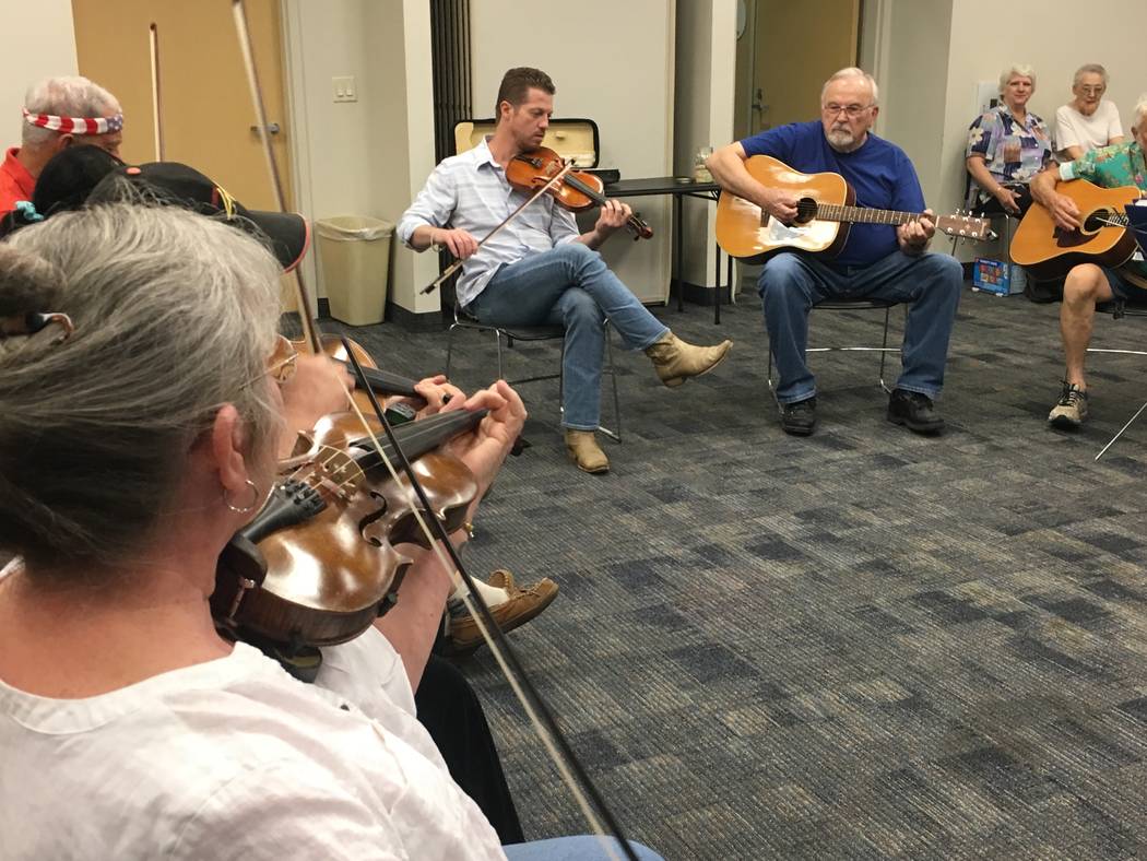 Members of NOFA aren't strictly fiddle players. At this jam on Sept. 13, there were five guitar players, six fiddlers, one bassist and even a mandolin player. (Diego Mendoza-Moyers/View) @dmendoza ...