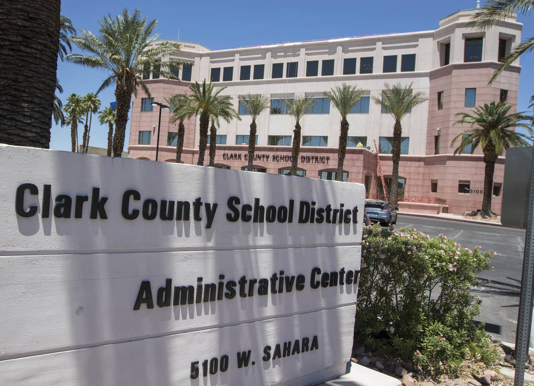 Clark County School District administration building located at 5100 West Sahara Ave. in Las Vegas on Tuesday, May 23, 2017. Richard Brian Las Vegas Review-Journal @vegasphotograph
