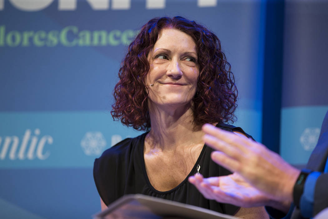 Lysa Buonanno, lung cancer survivor and patient advocate, during The Atlantic Cancer and the Community conference at the Cabaret Jazz at The Smith Center in Las Vegas, Wednesday, Sept. 20, 2017. E ...