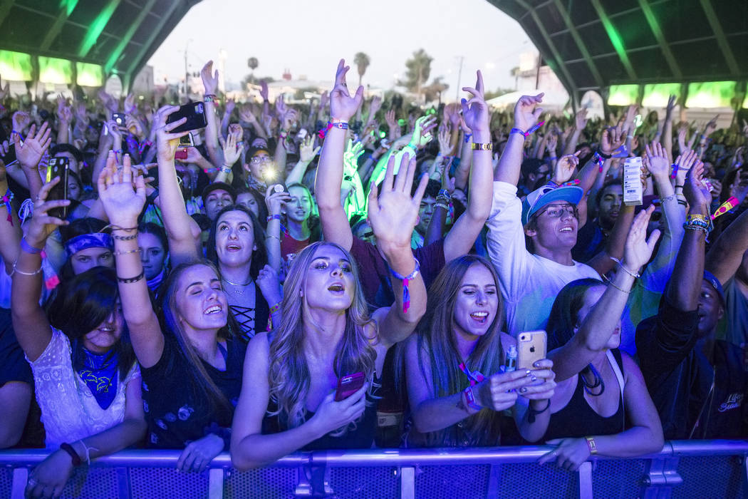 Fans cheer for Kyle on the Fremont Stage during the final day of the Life is Beautiful music and arts festival on Sunday, September 24, 2017, in Las Vegas. Benjamin Hager Las Vegas Review-Journal  ...