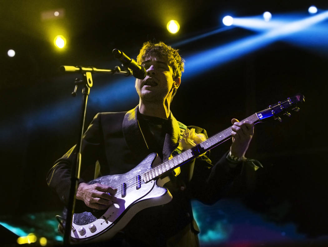 MGMT frontman Andrew VanWyngarden performs on the Ambassador Stage during the final day of the Life is Beautiful music and arts festival on Sunday, September 24, 2017, in Las Vegas. Benjamin Hager ...