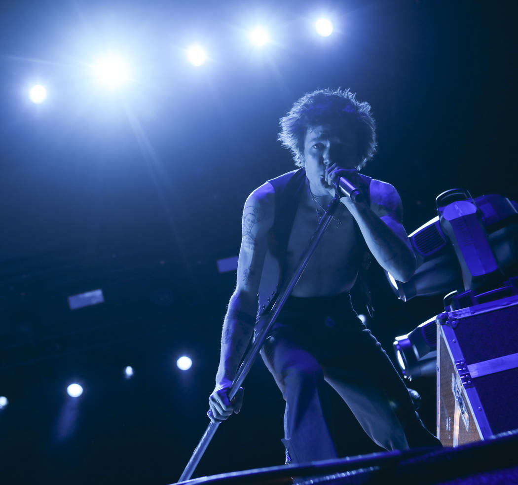 Matt Shultz of Cage the Elephant performs at the Downtown stage during the second day of the Life is Beautiful festival in downtown Las Vegas on Saturday, Sept. 23, 2017. Chase Stevens Las Vegas R ...