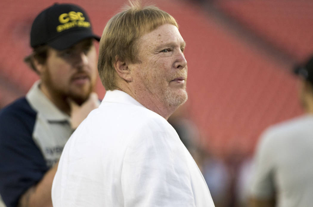 Oakland Raiders owner Mark Davis before the game against the Washington Redskins at the FedEx Field in Landover, Maryland, Sunday, Sept. 24, 2017. Heidi Fang Las Vegas Review-Journal @HeidiFang