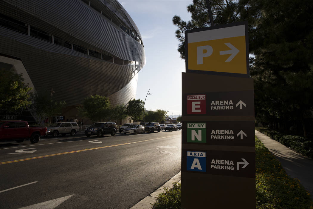 Traffic outside of T-Mobile Arena before the first preseason home game for the Vegas Golden Knights in Las Vegas, Tuesday, Sept. 26, 2017. Erik Verduzco Las Vegas Review-Journal @Erik_Verduzco