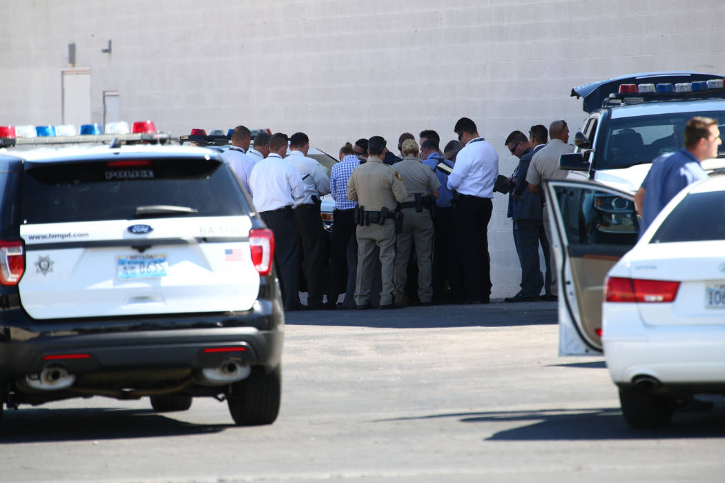 Las Vegas police investigate an officer-involved shooting that left one person dead near Jones Boulevard and U.S. Highway 95. No officers were injured. Richard Brian Las Vegas Review-Journal @Vega ...