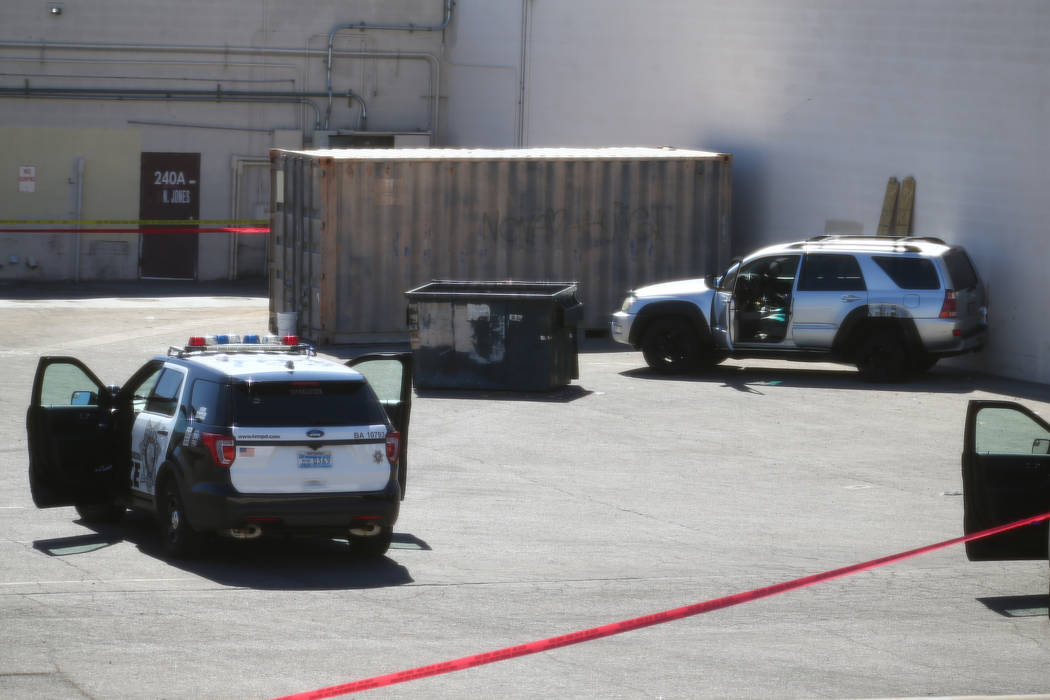Las Vegas police investigate an officer-involved shooting that left one person dead near Jones Boulevard and U.S. Highway 95. No officers were injured. Richard Brian Las Vegas Review-Journal @Vega ...