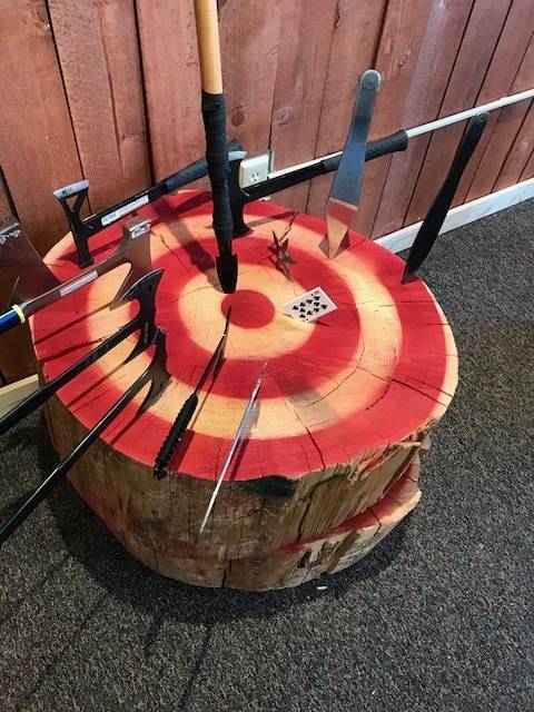 The Axehole axe-throwing range opened earlier this month on Fremont Street. It is the second axe-throwing range to open in the Las Vegas Valley this year. (Axehole)