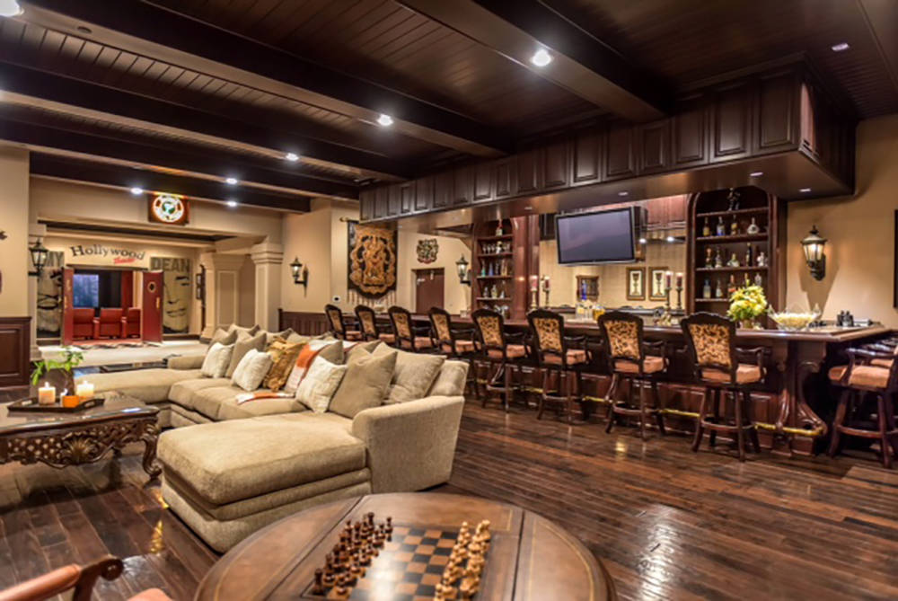 Wardley Real Estate
The 1,350-square-foot Irish pub is a big part of the entertainment features of the home.