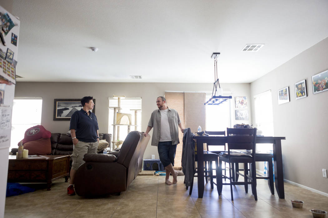 Sarah, left, and Mike DePalo in their recently purchased home in Las Vegas, Monday, Sept. 25, 2017. (Elizabeth Brumley/Las Vegas Review-Journal)