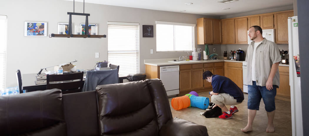 Sarah, left, and Mike DePalo in their recently purchased home in Las Vegas, Monday, Sept. 25, 2017. (Elizabeth Brumley/Las Vegas Review-Journal)