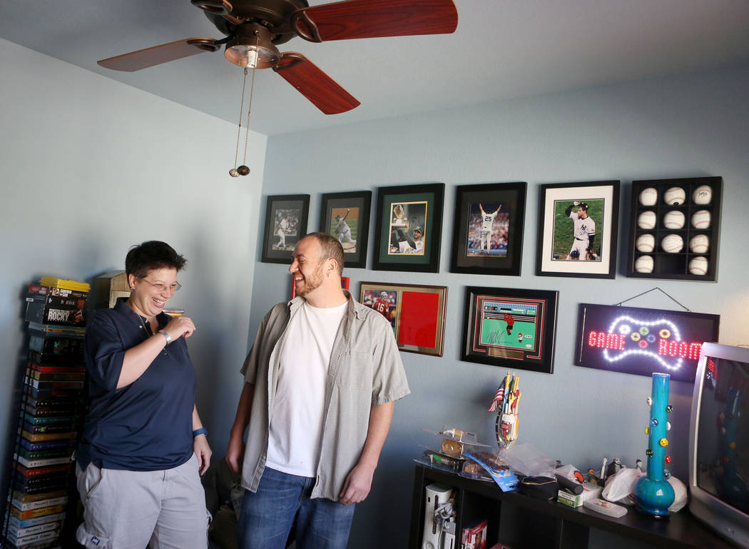 Sarah, left, and Mike DePalo in the game room of their recently purchased home in Las Vegas, Monday, Sept. 25, 2017. Elizabeth Brumley Las Vegas Review-Journal
